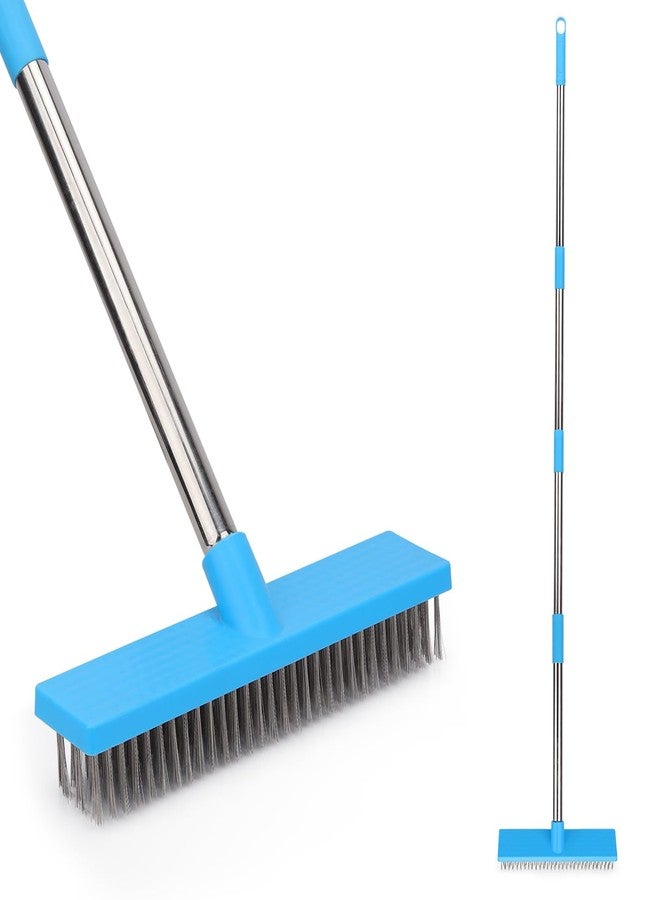 BeiLan Heavy Duty Wire Broom with 70.8" Telescopic Handle: Stainless Steel Outdoor Broom for Cleaning Moss Concrete Floors Grout Gardens Patio Deck Concrete Garage - Image 1